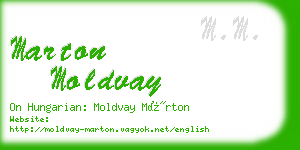 marton moldvay business card